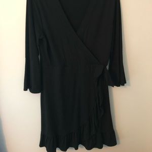 Women’s black wrap dress